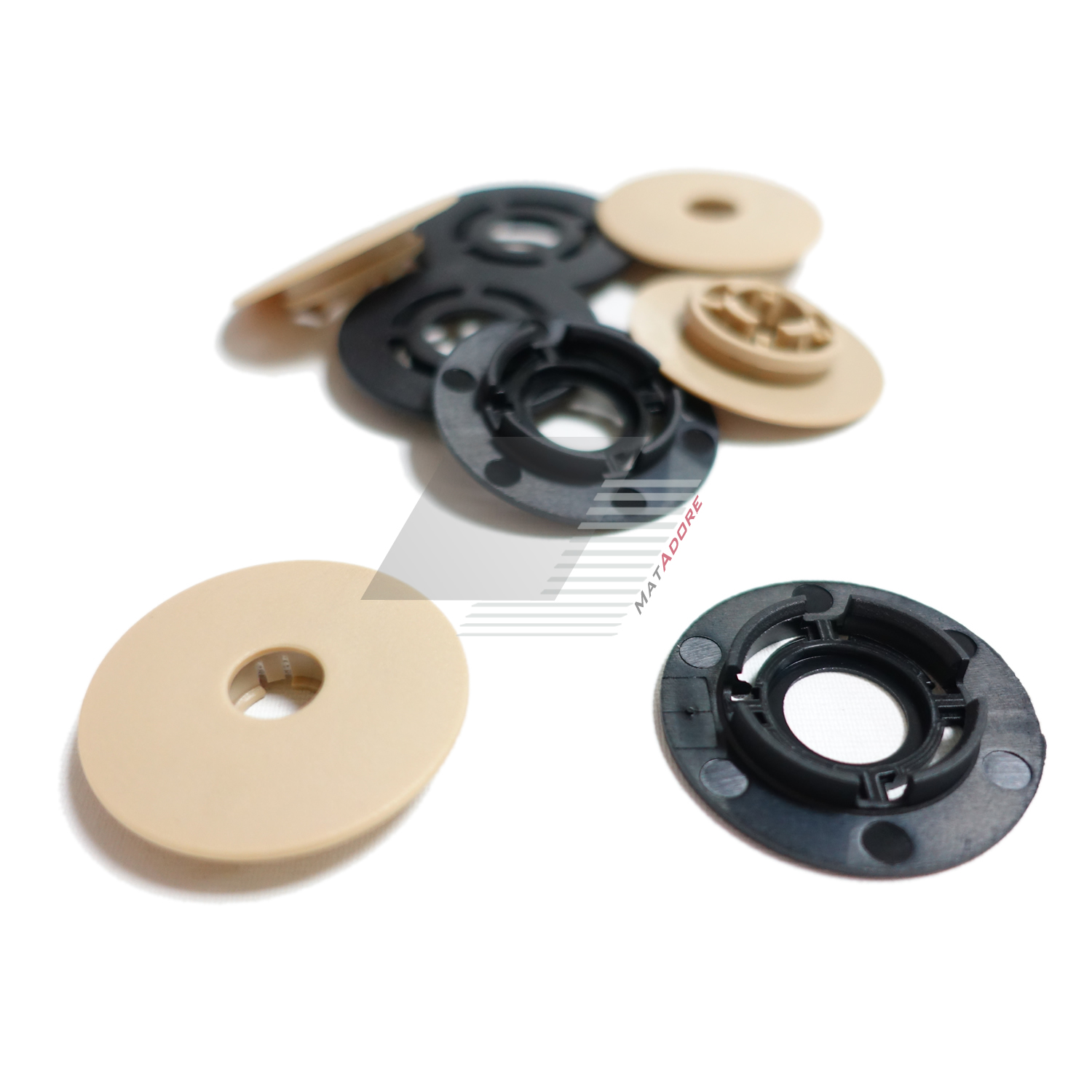 VW Round Beige Female Mat Fixing Clip *4 Set