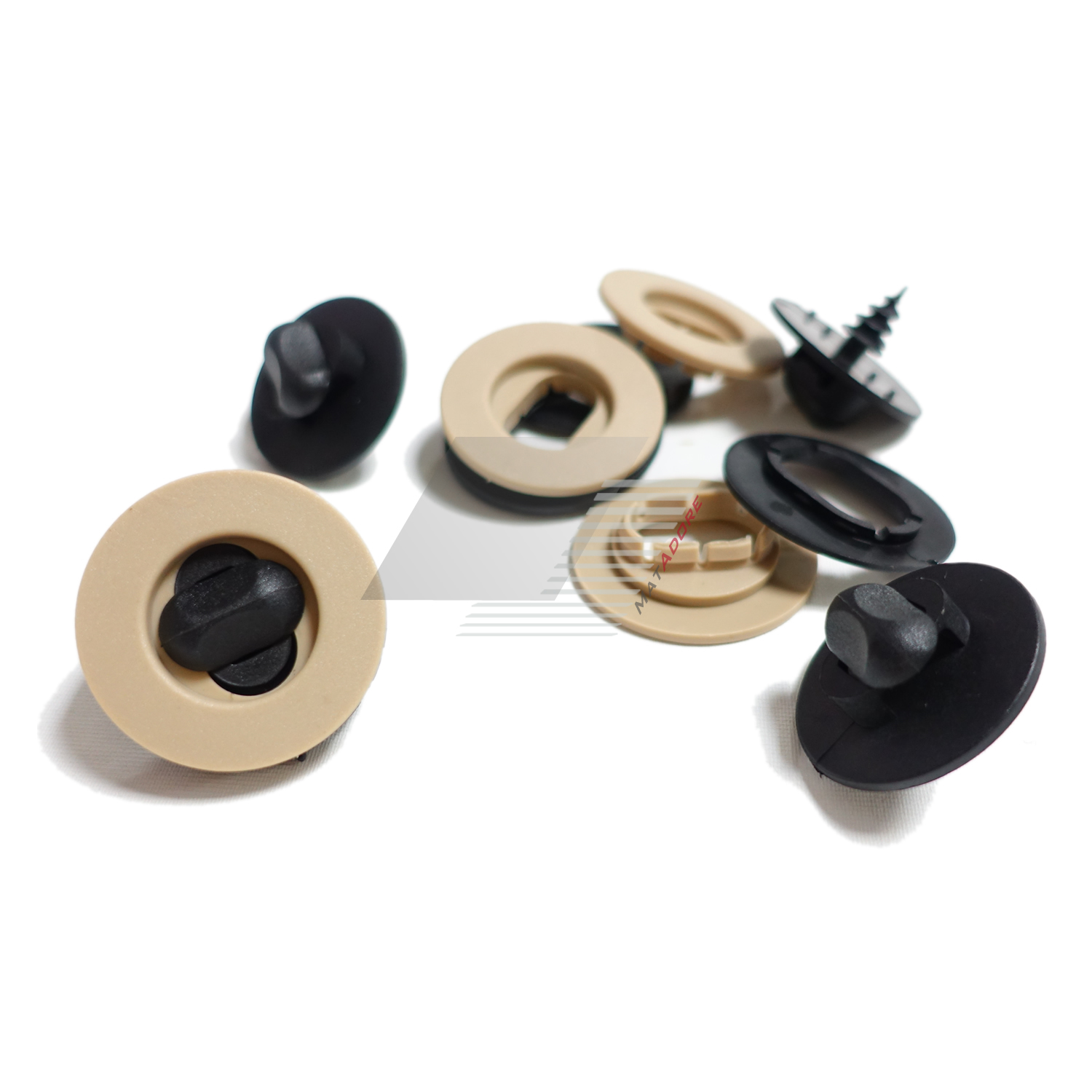 Universal OVAL Beige Mat Fixing Clip Set