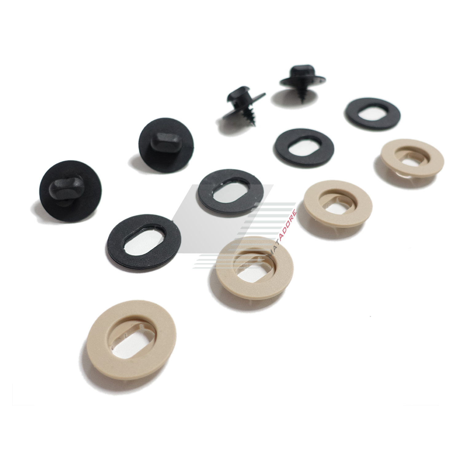 Universal OVAL Beige Mat Fixing Clip Set