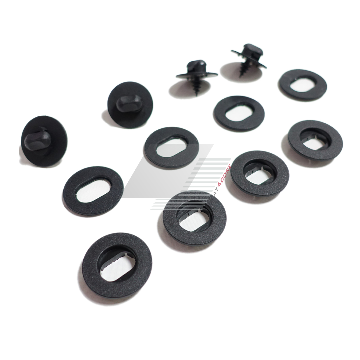 Universal OVAL Black Mat Fixing Clip Set